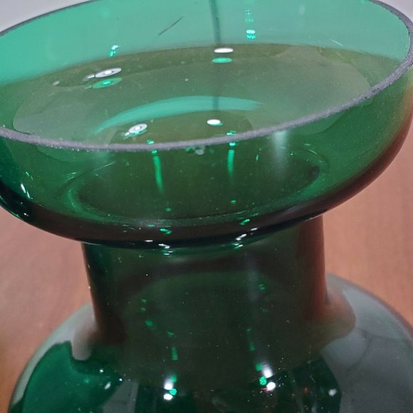 2 pc Hand Blown Green Glass Christmas Tree Candle Holder votive Elements 6.25" - Picture 5 of 11